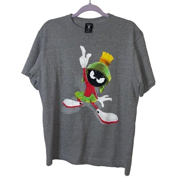 Warner Bros Vintage Mens Tee T Shirt Size Large Embroidered Marvin The Martian